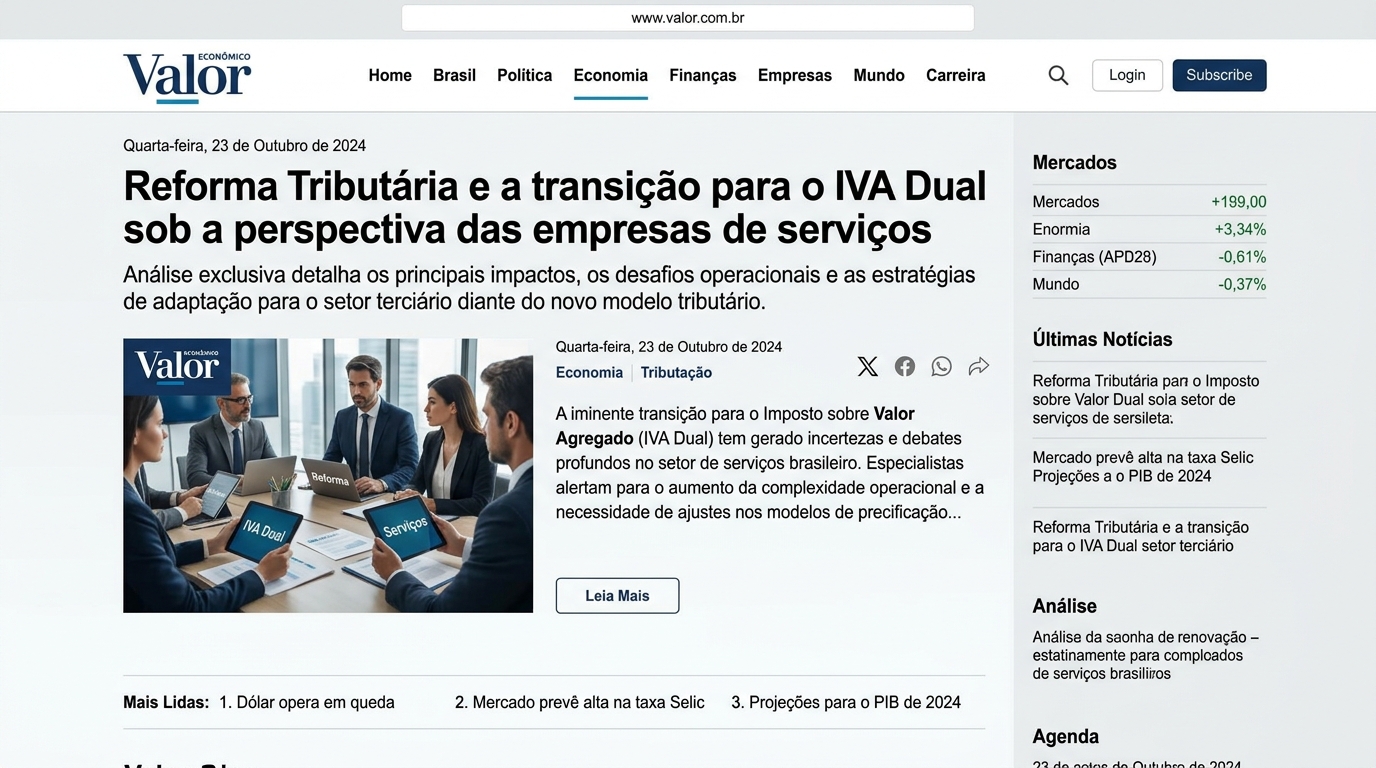 Reforma Tributária e a transição para o IVA Dual sob a perspectiva das empresas de serviços